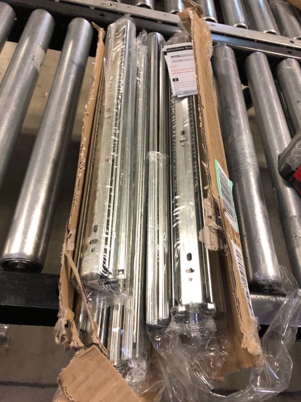 Photo 2 of 6 Pairs of 20 Inch Hardware 3-Section Full Extension Ball Bearing Side Mount Drawer Slides,100 LB Capacity Drawer Slide 20 Inch Zinc Plated