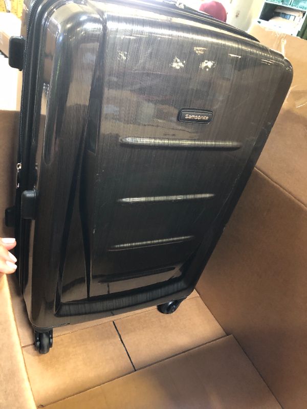 Photo 2 of Samsonite Winfield 2 Hardside Expandable Luggage with Spinner Wheels, Checked-Medium 24-Inch, Brushed Anthracite
