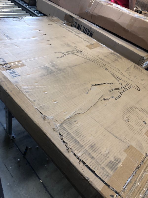 Photo 1 of SKOK 330lbs Folding Picnic Table 8 Foot, 8FT Long Plastic Picnic Table Portable with Carry Handle, White Tailgating Utility Commercial Craft Table with Heavy Duty Frame for Party & Events