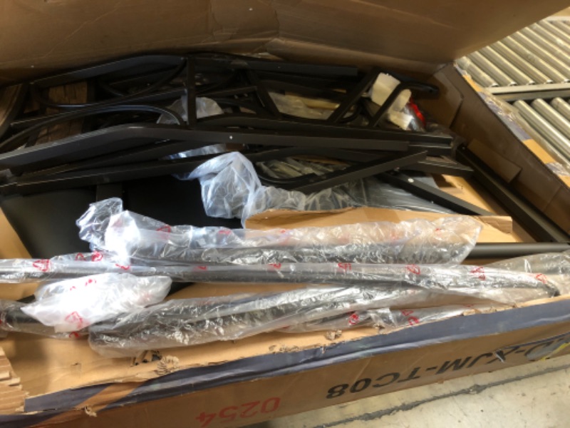 Photo 1 of VECELO Kitchen Dining Room Table 4 Chairs for Small Space, Apartment,Metal Steel Frame, 5-Piece Set, Brown Classic Brown 5-Piece Set