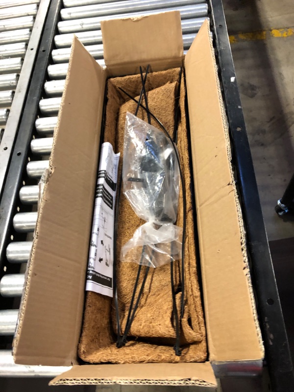 Photo 1 of HFHOME 24 inch Window Deck Rail Planter Including Coco Liner, 24" Dia Window Box Horse Trough with Coconut Coir Liners, Black Metal Hanging Flower Planter Basket for Indoor Outdoor Lawn - Set of 2 X Shape-2 PCS