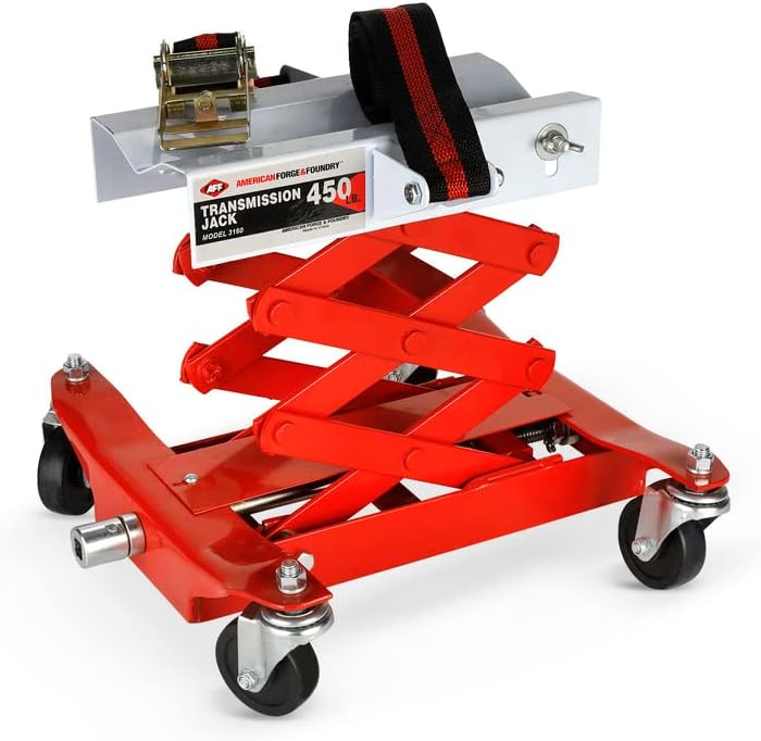 Photo 1 of AFF Heavy Duty Transmission Jack (Multiple Weight Capacities) - Constructed with High-Grade Steel, Red, 450 lbs Capacity
