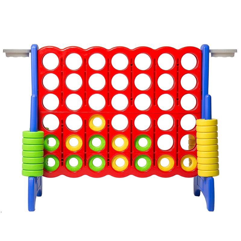 Photo 1 of SDADI Giant 64 Inch 4-In-A-Row Game and Basketball Floor Game, Blue and Red
