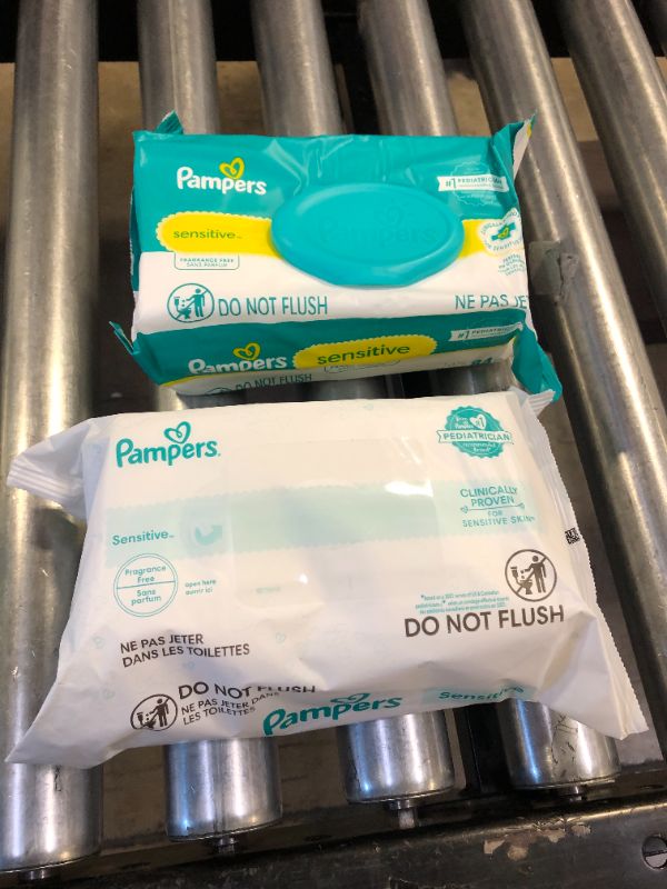 Photo 2 of 2 PACK-- Pampers Baby Wipes Sensitive Perfume Free 1X Pop-Top Pack 84 Count
