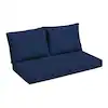 Photo 1 of 24 in. x 18 in. Outdoor Loveseat Cushion Set Sapphire Blue Leala
