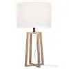 Photo 1 of Woodbine 23.5 in. Walnut Wood Table Lamp with LED Bulb Included
