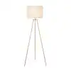 Photo 1 of Quinby 58 in. Gold Tripod Floor Lamp with White Fabric Shade - Title 20
