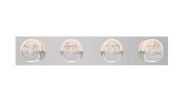 Photo 1 of Oracle 27 in. 4 Light Chrome Modern Integrated LED 5 CCT Vanity Light Bar for Bathroom with Bubble Glass
