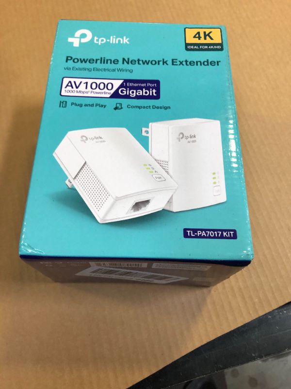 Photo 2 of TP-Link Powerline Ethernet Adapter Starter Kit - AV1000 Gigabit Port, Plug&Play, Ethernet Over Power, Nano Size, Ideal for Smart TV, Online Gaming, Wired Connection Only (TL-PA7017 KIT)