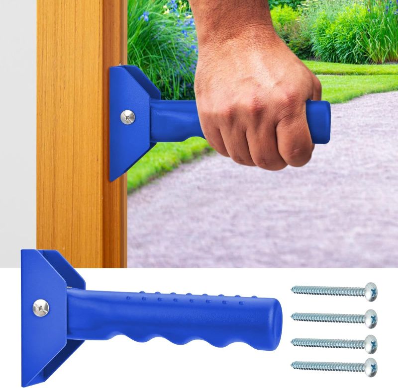 Photo 1 of Flip Up Grab Bar for Doorway/Stairs Safety Assist Handles for Elderly Non-Slip Grip Bar Great for Seniors, Elderly, Disabled, Handicap and Injured People, Blue
