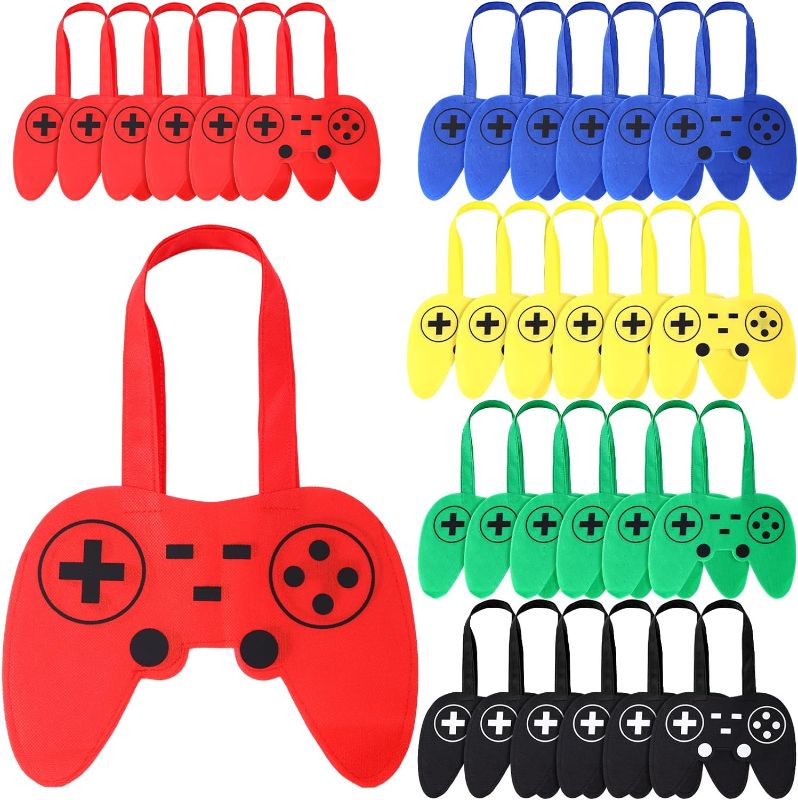 Photo 1 of Aoriher 30 Pcs Video Game Party Gift Bags Video Game Party Favors 9.8 x 7.28 Inches Video Game Non Woven Gaming on Themed Party Goody Candy Gift Bags for Game Party Gift Supplies Decor for Kids
