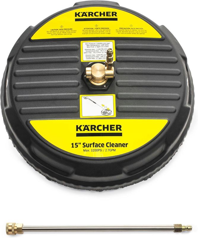 Photo 1 of Kärcher - 3200 PSI Universal Surface Cleaner Attachment for Pressure Washers - 15" and 1/4 Quick Connect - 2 Spinning Nozzles and Extension Wand
