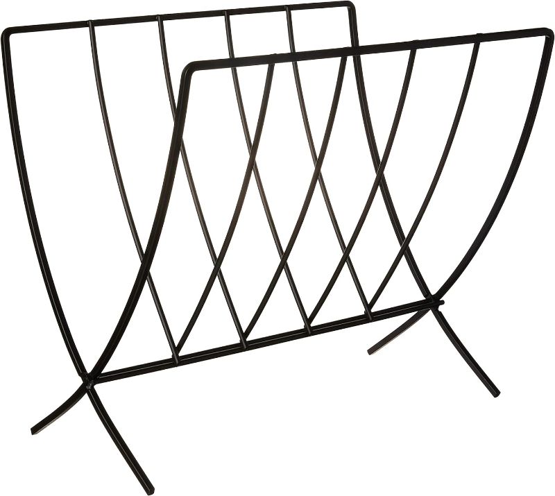 Photo 1 of Spectrum Seville Magazine Rack (Black) - Standing Wire Storage for Desk, Office, Side Table, Bathroom, Files, Workspace, Books, Paper, & More
