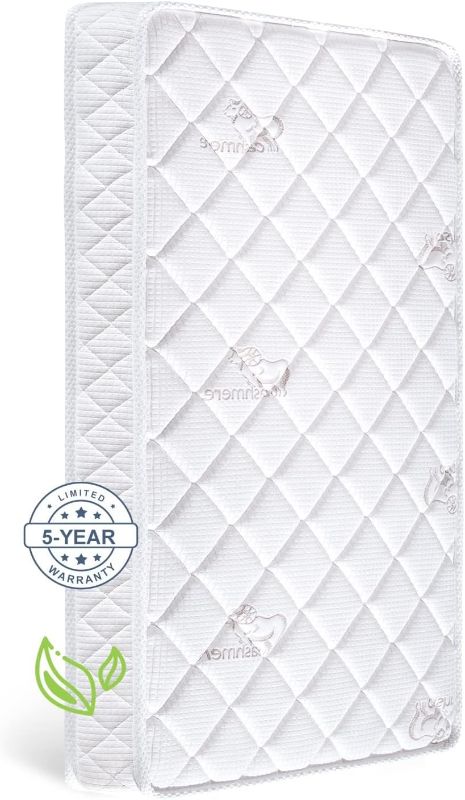 Photo 1 of Premium Dual-Sided Crib & Toddler Mattress,100% Knitted Fabric-Hypoallergenic,5" Firm Soft Crib Mattress, Non-Toxic Fits Standard Cribs & Toddler Beds
