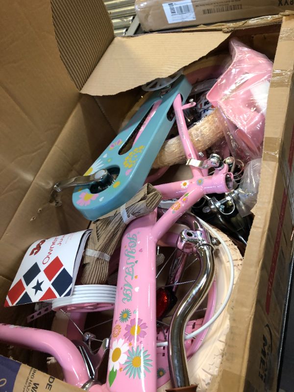 Photo 3 of JOYSTAR Little Daisy Kids Bike for Girls Boys Ages 2-7 Years, 12 14 16 Inch Girls Bikes with Doll Bike Seat & Streamers, Boys Bikes with Flag & Number Plate, Multiple Colors
