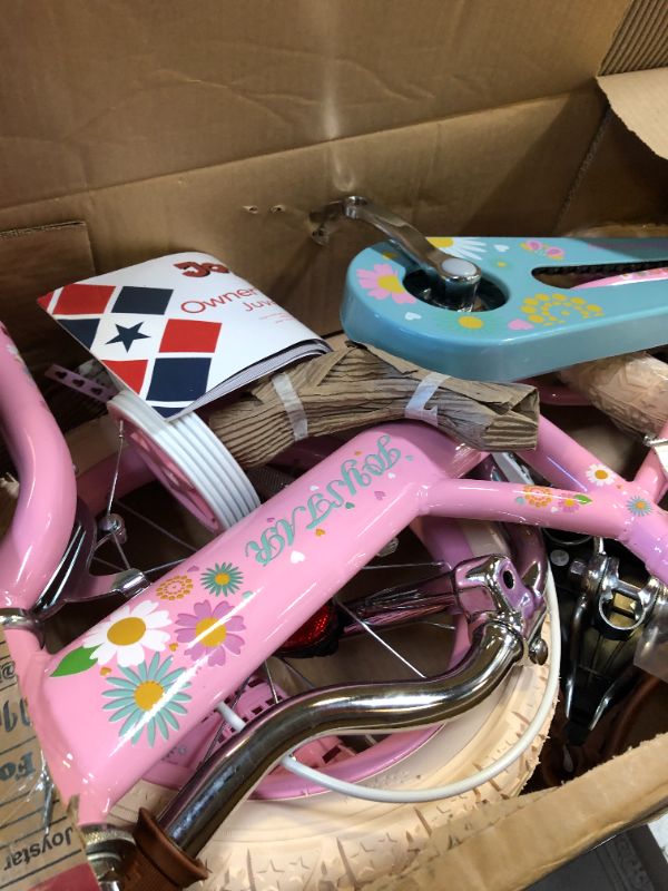 Photo 2 of JOYSTAR Little Daisy Kids Bike for Girls Boys Ages 2-7 Years, 12 14 16 Inch Girls Bikes with Doll Bike Seat & Streamers, Boys Bikes with Flag & Number Plate, Multiple Colors
