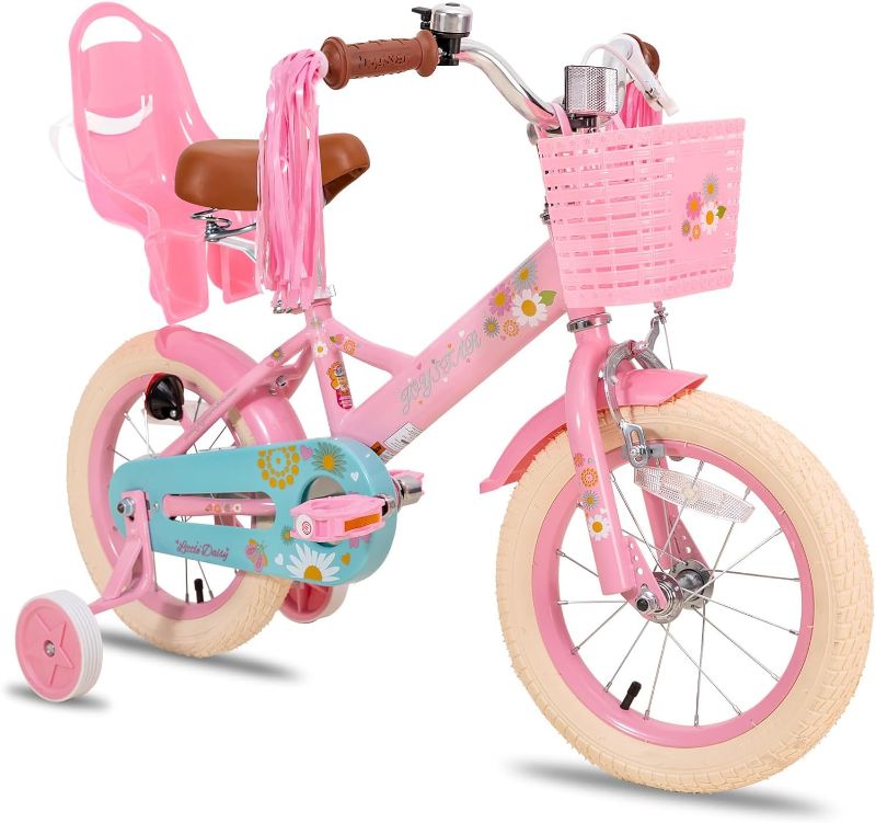 Photo 1 of JOYSTAR Little Daisy Kids Bike for Girls Boys Ages 2-7 Years, 12 14 16 Inch Girls Bikes with Doll Bike Seat & Streamers, Boys Bikes with Flag & Number Plate, Multiple Colors
