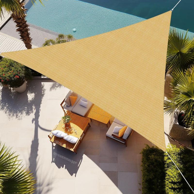 Photo 1 of Shade&Beyond Triangle Sun Shade Sail 16'x16'x16' Canopy Sand for Patio Garden Yard Deck Pergola, (We Make Custom Size)
