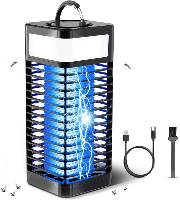 Photo 1 of Bug Zapper Outdoor and Indoor, Mosquito Zapper, Fly Zapper, Electric Rechargeable Cordless Waterproof Mosquito Trap, Mosquito Killer Lamp for Home, Patio, Camping and RV, USB Battery Powered
