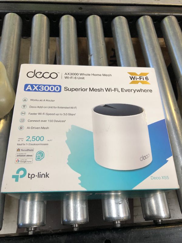 Photo 4 of TP-Link Deco AX3000 WiFi 6 Mesh System Deco X55- Covers up to 2500 Sq.Ft., Replaces Wireless Router and Extender, 3 Gigabit Ports, Supports Ethernet Backhaul(1-Pack) AX3000 1 Pack