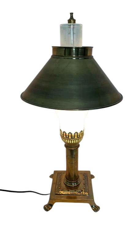 Photo 1 of VINTAGE BRASS PARIS ORIENT EXPRESS ISTANBUL TABLE LAMP H20"