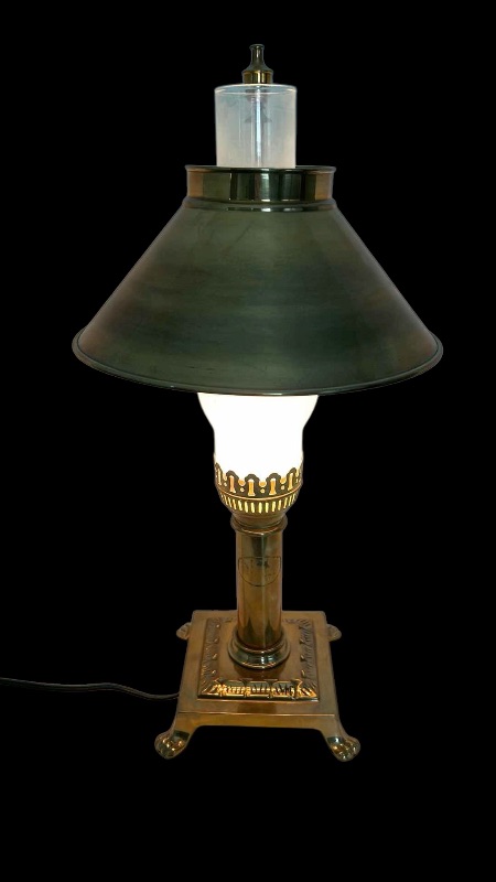 Photo 2 of VINTAGE BRASS PARIS ORIENT EXPRESS ISTANBUL TABLE LAMP H20"