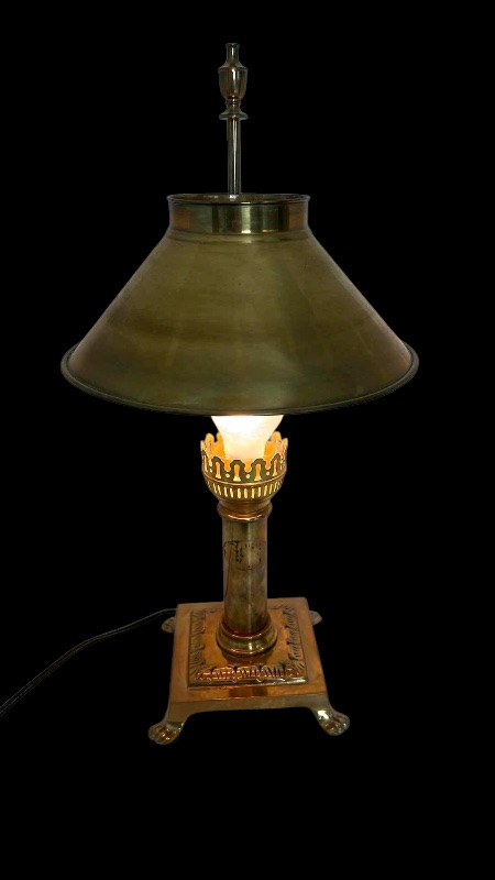 Photo 2 of VINTAGE BRASS PARIS ORIENT EXPRESS ISTANBUL TABLE LAMP H20"