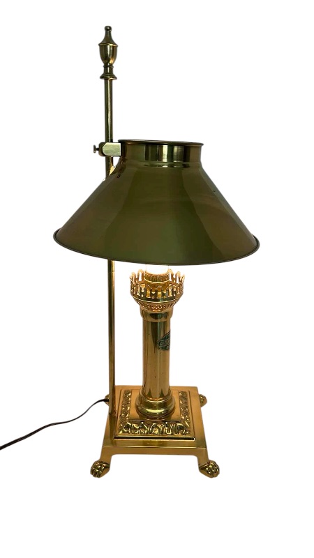 Photo 1 of VINTAGE BRASS PARIS ORIENT EXPRESS ISTANBUL TABLE LAMP H20"