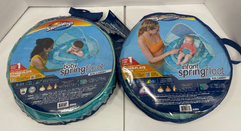 Photo 1 of SWIMWAYS STEP 1 - INFANT SPRING FLOAT & BABY SPRING FLOAT NWT