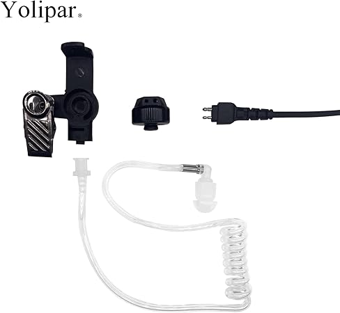 Photo 1 of 10  -Pin 2-wire Baofeng UV-5R Earpiece Surveillance Kit Compatible with BTECH Retc15/Retevis RT21 RT22 Kenwood Arcshell AR-5 Walkie Talkie Radio with Big PTT Mic Tansparent Acoustic Tube Headset  