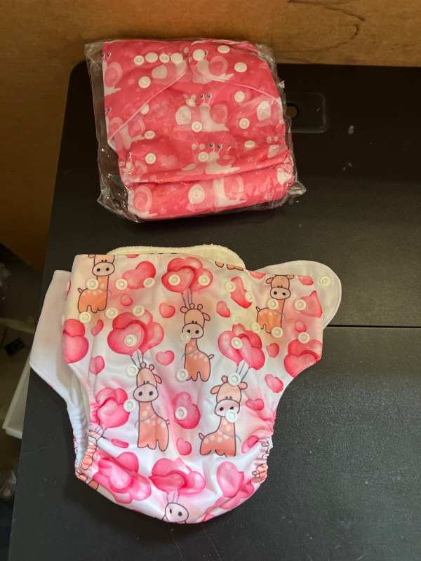 Photo 1 of 2  Pack  W  Inserts Baby diaper, Pocket Cloth Diapers Reusable Washable Adjustable for Baby Boys and Girls 