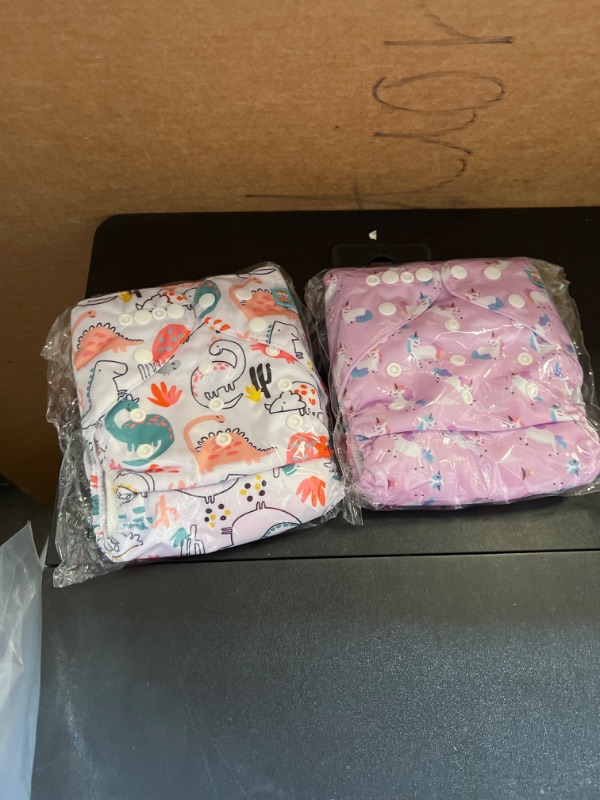 Photo 1 of 2  Pack  W  Inserts Baby diaper, Pocket Cloth Diapers Reusable Washable Adjustable for Baby Boys and Girls 