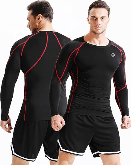 Photo 1 of  LARGE   MENS Dry Fit Long Sleeve Compression Shirts Workout Running Shirts