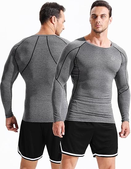 Photo 1 of  LARGE   MENS Dry Fit Long Sleeve Compression Shirts Workout Running Shirts