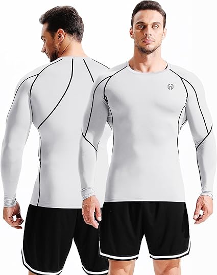 Photo 1 of  LARGE   MENS Dry Fit Long Sleeve Compression Shirts Workout Running Shirts