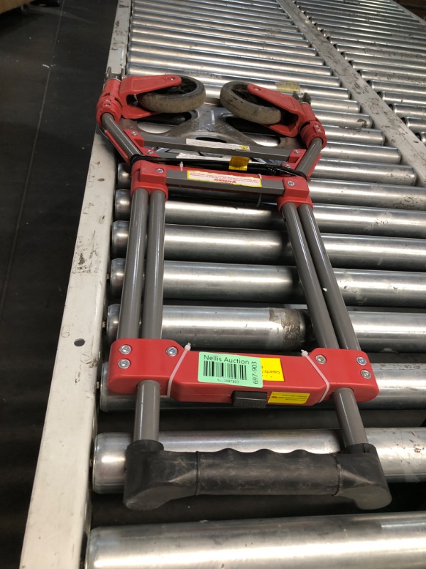 Photo 3 of **used very dirty**Milwaukee 150-lb Capacity 2-Wheel Red Steel Folding Hand Truck
