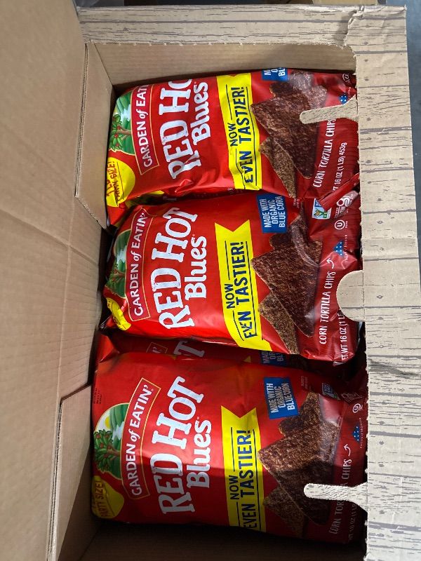 Photo 2 of ***(EXP:06/20/24 )NONREFUNDABLE***Garden of Eatin' Corn Tortilla Chips, Red Hot Blues, 16 Oz (Pack of 12) (Packaging May Vary)