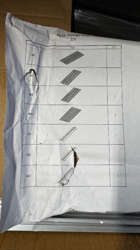 Photo 3 of ***Box 2/3 (Missing BOX 1 & 3) ****10x8 FT Sheds & Outdoor Storage,Outdoor Storage Shed, Large Metal Tool Sheds with Updated Frame Structure and Lockable Doors, Garden Shed for Backyard, and Patio Utility and Tool Storage 10 ft. x 8 ft. Black 10 x 8 FT