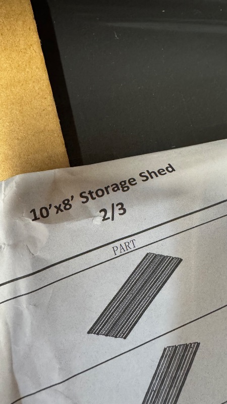 Photo 2 of ***Box 2/3 (Missing BOX 1 & 3) ****10x8 FT Sheds & Outdoor Storage,Outdoor Storage Shed, Large Metal Tool Sheds with Updated Frame Structure and Lockable Doors, Garden Shed for Backyard, and Patio Utility and Tool Storage 10 ft. x 8 ft. Black 10 x 8 FT