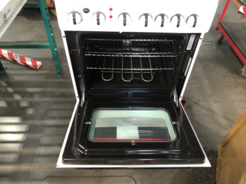 Photo 4 of ***USED - DAMAGED - UNTESTED - SEE COMMENTS***
Avanti ERU240P0W ERU240 24" Electric Range Oven with Framed Glass Door, in White