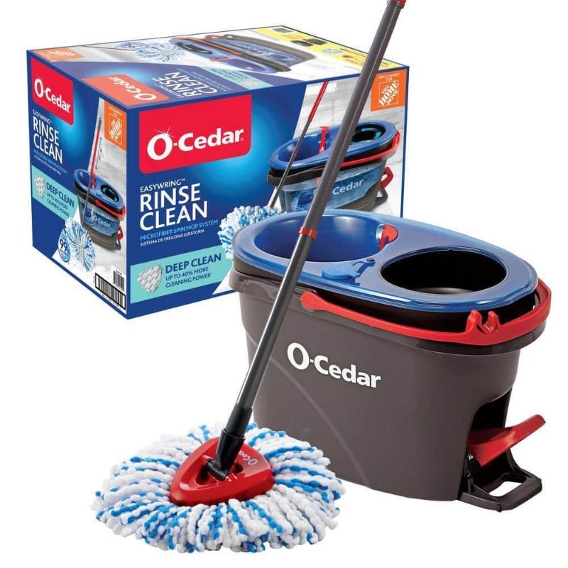 Photo 1 of **missing mop handle and mop**O-Cedar RinseClean Deep Clean Spin Mop & Bucket System Multi-Colored Brand New
