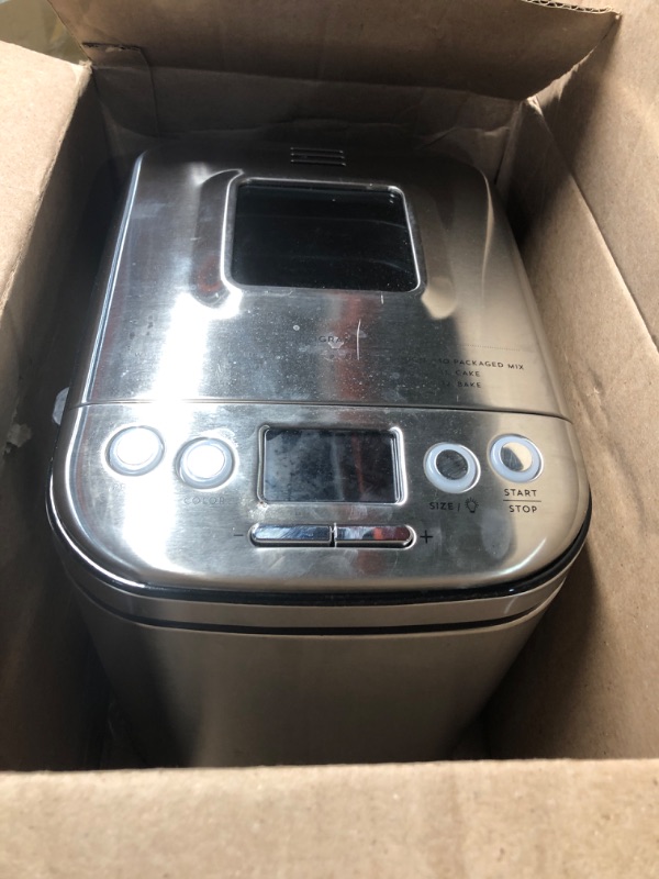 Photo 1 of ***USED STAINS***Cuisinart Bread Maker Machine, Compact and Automatic, Customizable Settings, Up to 2lb Loaves, CBK-110P1, Silver,Black
