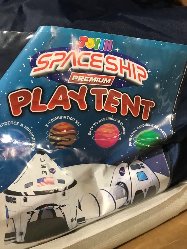 Photo 2 of ***PARTS ONLY******NON REFUNDABLE***
JOYIN White Rocket Ship Pop up Play Tent with Tunnel and Playhouse Kids Indoor Outdoor Spaceship Tent Set