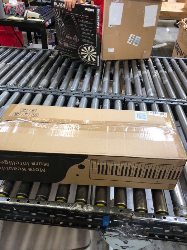 Photo 1 of Portable Piano Keyboard, Semi-Weighted Folding Digital Piano 88 Light Up Key, Full Size, Wood Grain, Electric Piano Keyboard w/MIDI Bluetooth, Suitable for Adult, Toddler, Kids 88 Key Black Lighted