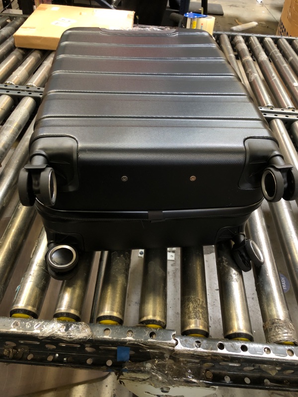 Photo 1 of Panana Modern Design Hard Shell Cabin ABS Suitcase with 4 Spinner Wheels Luggage Trolley Case Carry-On Lightweight (Black, 24") 24" Black