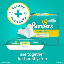 Photo 1 of  Pampers Sensitive Baby Wipes-Fragrance Free, Pop-Top, 84 Ct each 2 pack