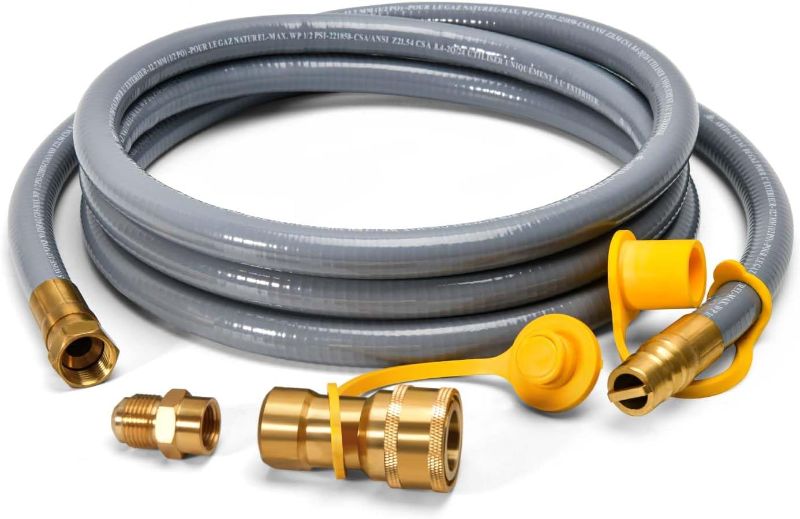 Photo 1 of 10Feet 1/2-Inch Natural Gas Hose with Quick Connect Fitting-Ideal for BBQ, Grill, Pizza Oven, Patio Heater, and More Low-Pressure Appliances - Natural Gas Conversion Kit, CSA Certified