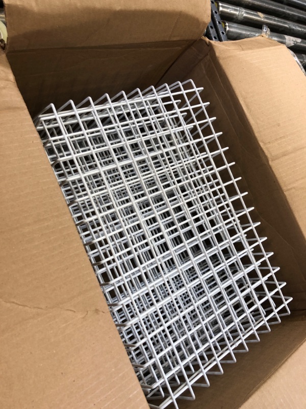 Photo 2 of 15.2" Metal Wire Baskets for Organizing 6 Pack, Household Pantry Storage Freezer Organizer Bins with Handles, Freezer Baskets for Upright Freezer, Refrigerators, Kitchen Cabinets, Black Black 15.2"L x 10.5"W x 5.9"H