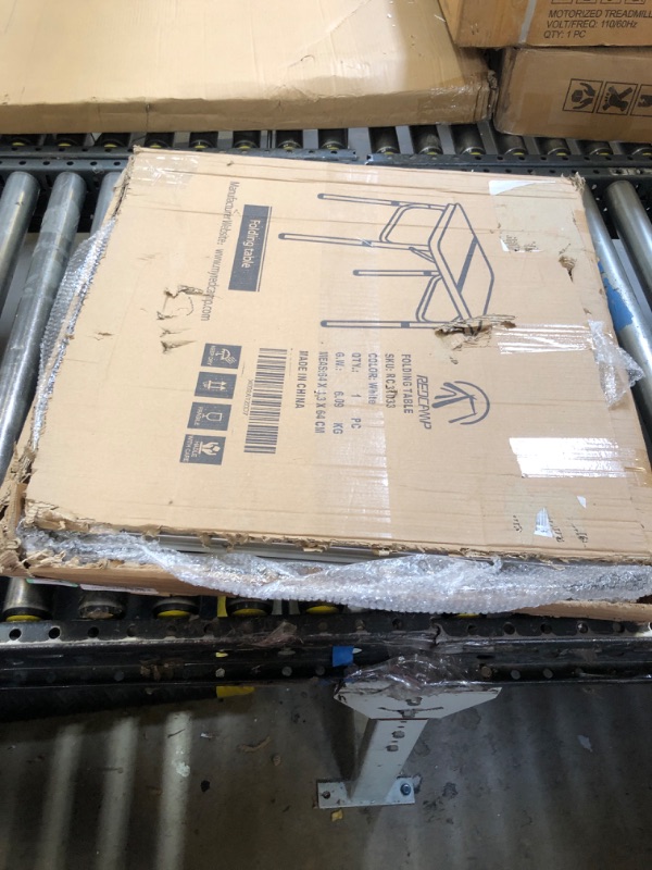 Photo 1 of REDCAMP Aluminum Camping Table 4 Foot, Portable Folding Table Adjustable Height Lightweight for Picnic Beach Outdoor Indoor, White 48 x 24 inches 4-Feet (2-heights 22"/27")