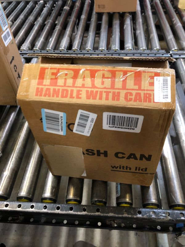 Photo 1 of Slim Bathroom Trash Can with Lid Soft Close, 6 Liter / 1.6 Gallon Stainless Steel Garbage Can with Removable Inner Bucket, Step Pedal, Small Trash Cans for Bedroom, Office, Kitchen (White)